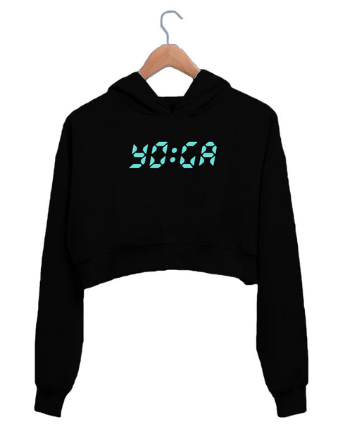 Quirkipedia TIME FOR YOGA YOGA Fitness, Womens Crop Hoodies